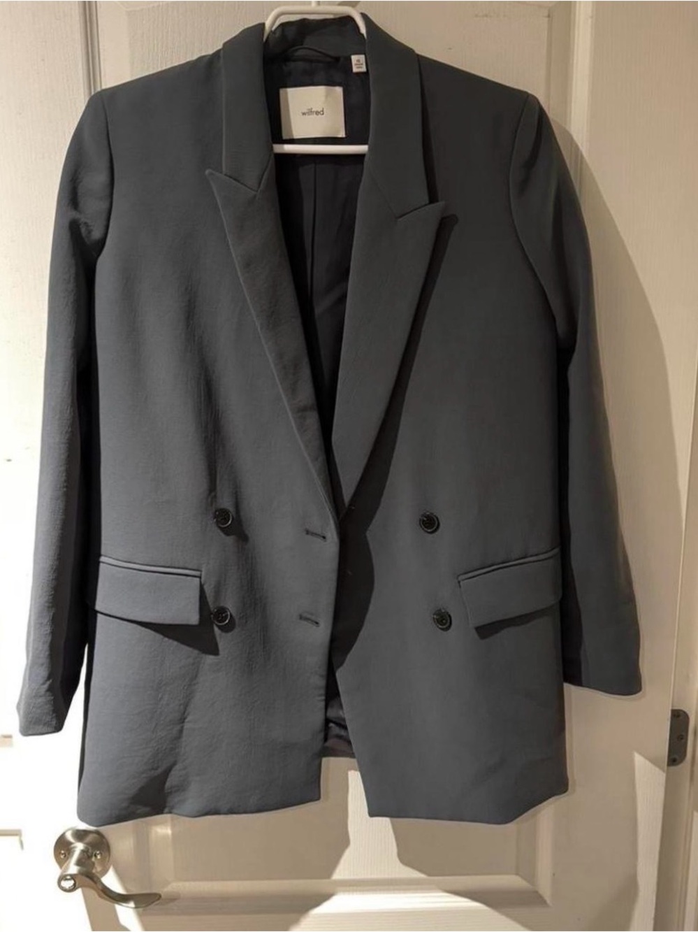 Wilfred Dark Gray Double-Breasted Blazer